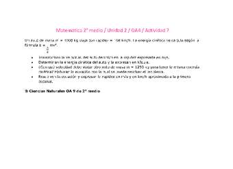Matemática 2 medio-Unidad 2-OA4-Actividad 7 Matemática 2 medio-Unidad 2-OA4-Actividad 7