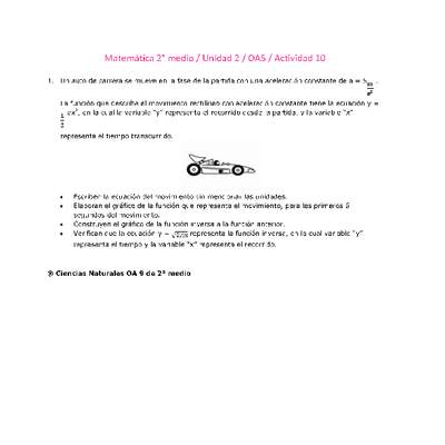 Matemática 2 medio-Unidad 2-OA5-Actividad 10 Matemática 2 medio-Unidad 2-OA5-Actividad 10