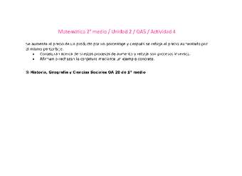 Matemática 2 medio-Unidad 2-OA5-Actividad 4 Matemática 2 medio-Unidad 2-OA5-Actividad 4