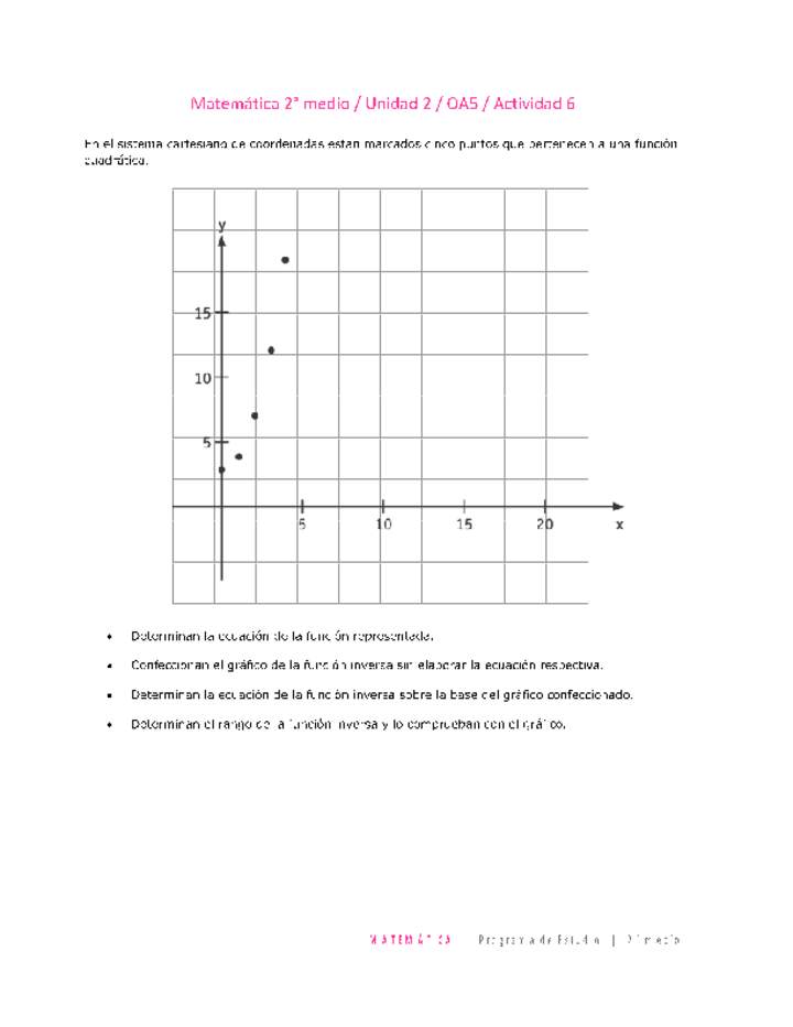Matemática 2 medio-Unidad 2-OA5-Actividad 6 Matemática 2 medio-Unidad 2-OA5-Actividad 6