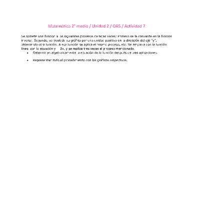 Matemática 2 medio-Unidad 2-OA5-Actividad 7 Matemática 2 medio-Unidad 2-OA5-Actividad 7