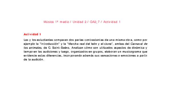 Artes Musicales 1 medio-Unidad 2-OA2;7-Actividad 1 Artes Musicales 1 medio-Unidad 2-OA2;7-Actividad 1