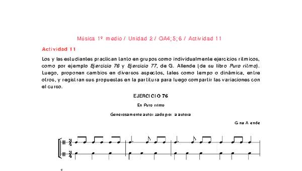 Artes Musicales 1 medio-Unidad 2-OA4;5;6-Actividad 11 Artes Musicales 1 medio-Unidad 2-OA4;5;6-Actividad 11