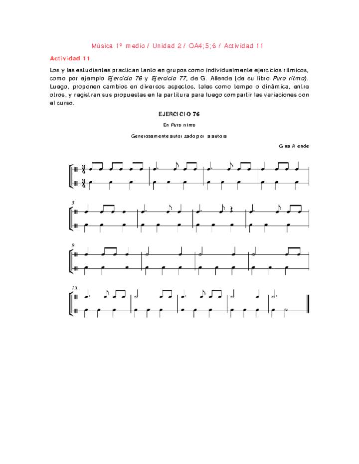 Artes Musicales 1 medio-Unidad 2-OA4;5;6-Actividad 11 Artes Musicales 1 medio-Unidad 2-OA4;5;6-Actividad 11