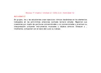 Artes Musicales 1 medio-Unidad 2-OA4;5;6-Actividad 12 Artes Musicales 1 medio-Unidad 2-OA4;5;6-Actividad 12