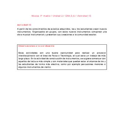 Artes Musicales 1 medio-Unidad 2-OA4;5;6-Actividad 15 Artes Musicales 1 medio-Unidad 2-OA4;5;6-Actividad 15