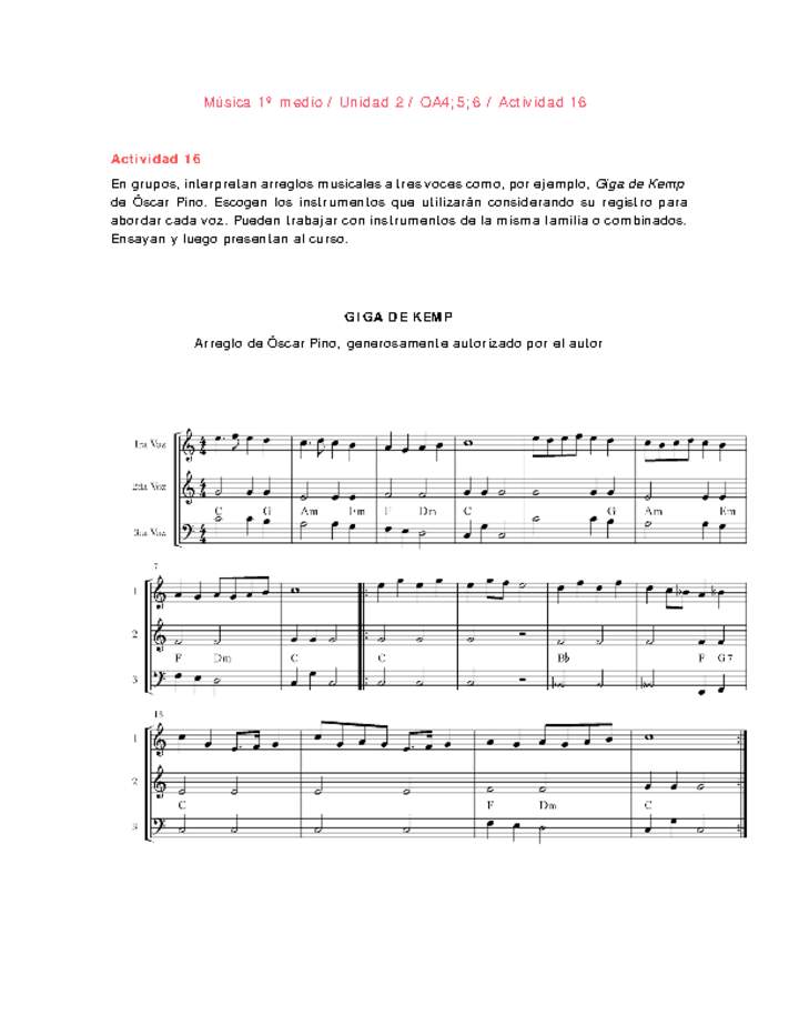 Artes Musicales 1 medio-Unidad 2-OA4;5;6-Actividad 16 Artes Musicales 1 medio-Unidad 2-OA4;5;6-Actividad 16