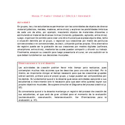 Artes Musicales 1 medio-Unidad 2-OA4;5;6-Actividad 9 Artes Musicales 1 medio-Unidad 2-OA4;5;6-Actividad 9