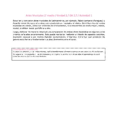 Artes Musicales 2 medio-Unidad 2-OA2;7-Actividad 1 Artes Musicales 2 medio-Unidad 2-OA2;7-Actividad 1