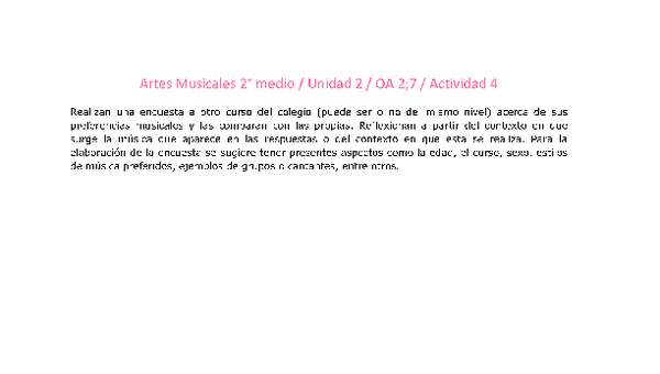 Artes Musicales 2 medio-Unidad 2-OA2;7-Actividad 4 Artes Musicales 2 medio-Unidad 2-OA2;7-Actividad 4