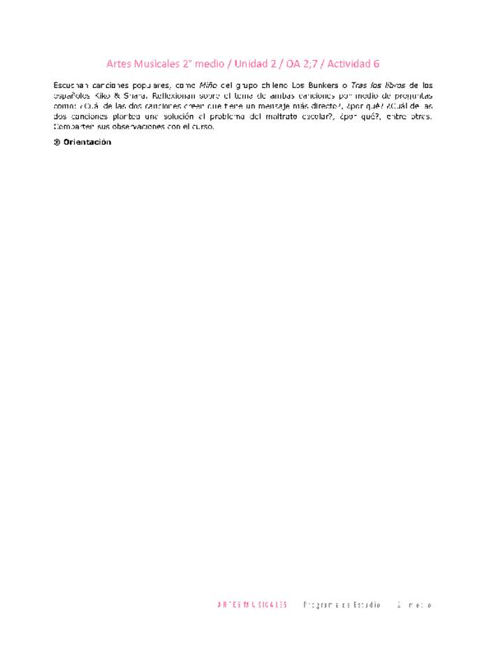 Artes Musicales 2 medio-Unidad 2-OA2;7-Actividad 6 Artes Musicales 2 medio-Unidad 2-OA2;7-Actividad 6