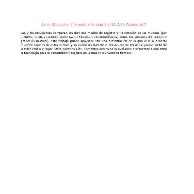 Artes Musicales 2 medio-Unidad 2-OA2;7-Actividad 7 Artes Musicales 2 medio-Unidad 2-OA2;7-Actividad 7