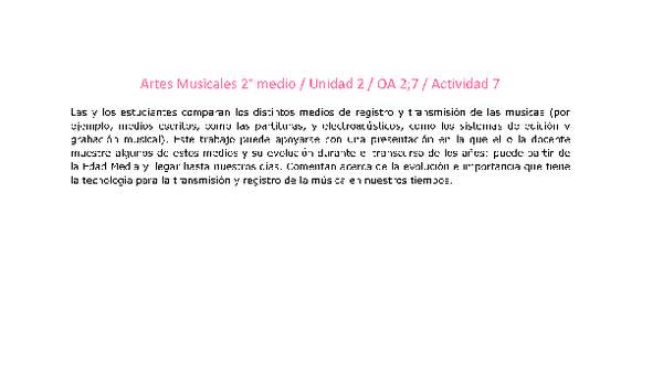 Artes Musicales 2 medio-Unidad 2-OA2;7-Actividad 7 Artes Musicales 2 medio-Unidad 2-OA2;7-Actividad 7