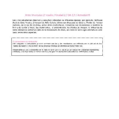 Artes Musicales 2 medio-Unidad 2-OA2;7-Actividad 8 Artes Musicales 2 medio-Unidad 2-OA2;7-Actividad 8