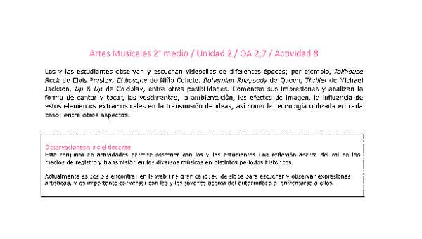 Artes Musicales 2 medio-Unidad 2-OA2;7-Actividad 8 Artes Musicales 2 medio-Unidad 2-OA2;7-Actividad 8