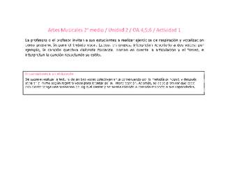 Artes Musicales 2 medio-Unidad 2-OA4;5;6-Actividad 1 Artes Musicales 2 medio-Unidad 2-OA4;5;6-Actividad 1