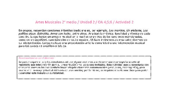 Artes Musicales 2 medio-Unidad 2-OA4;5;6-Actividad 2 Artes Musicales 2 medio-Unidad 2-OA4;5;6-Actividad 2