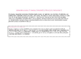 Artes Musicales 2 medio-Unidad 2-OA4;5;6-Actividad 2 Artes Musicales 2 medio-Unidad 2-OA4;5;6-Actividad 2