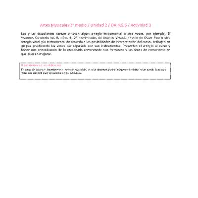 Artes Musicales 2 medio-Unidad 2-OA4;5;6-Actividad 3 Artes Musicales 2 medio-Unidad 2-OA4;5;6-Actividad 3
