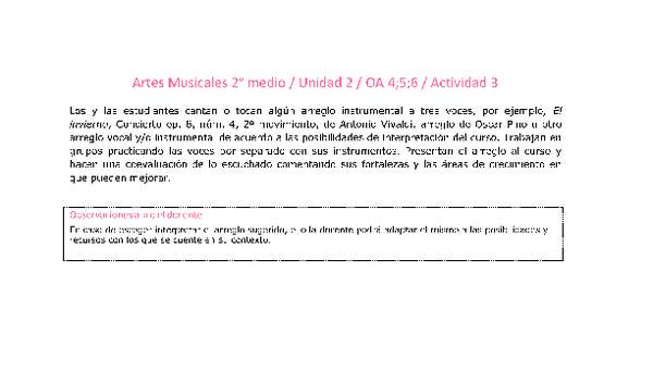 Artes Musicales 2 medio-Unidad 2-OA4;5;6-Actividad 3 Artes Musicales 2 medio-Unidad 2-OA4;5;6-Actividad 3