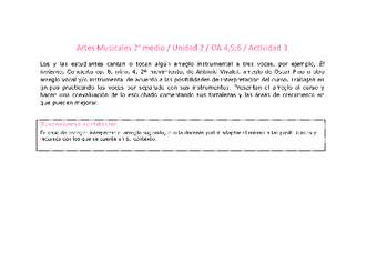 Artes Musicales 2 medio-Unidad 2-OA4;5;6-Actividad 3 Artes Musicales 2 medio-Unidad 2-OA4;5;6-Actividad 3