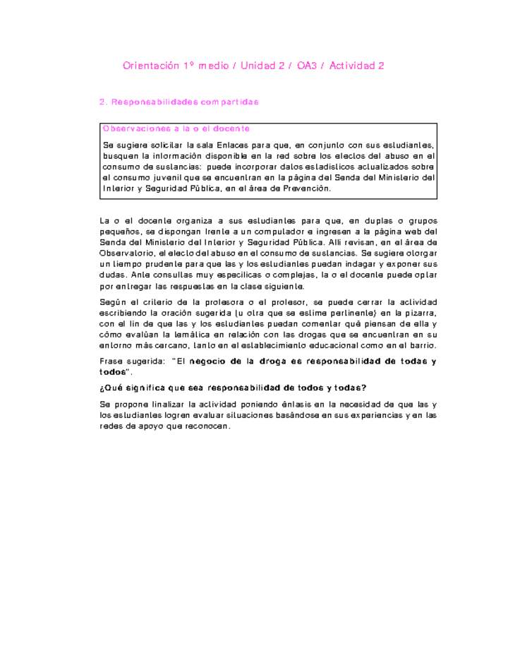 Orientación 1 medio-Unidad 2-OA3-Actividad 2 Orientación 1 medio-Unidad 2-OA3-Actividad 2