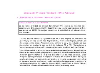 Orientación 1 medio-Unidad 2-OA4-Actividad 1 Orientación 1 medio-Unidad 2-OA4-Actividad 1