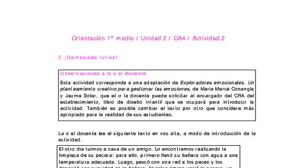 Orientación 1 medio-Unidad 2-OA4-Actividad 2 Orientación 1 medio-Unidad 2-OA4-Actividad 2