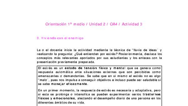 Orientación 1 medio-Unidad 2-OA4-Actividad 3 Orientación 1 medio-Unidad 2-OA4-Actividad 3