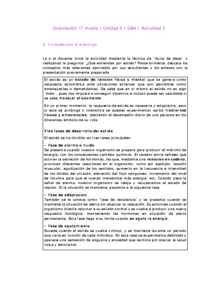 Orientación 1 medio-Unidad 2-OA4-Actividad 3 Orientación 1 medio-Unidad 2-OA4-Actividad 3