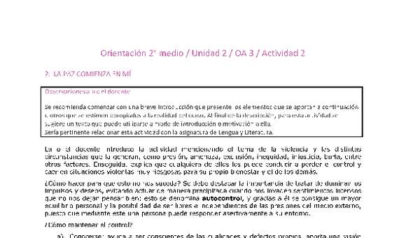 Orientación 2 medio-Unidad 2-OA3-Actividad 2 Orientación 2 medio-Unidad 2-OA3-Actividad 2