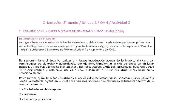 Orientación 2 medio-Unidad 2-OA4-Actividad 2 Orientación 2 medio-Unidad 2-OA4-Actividad 2