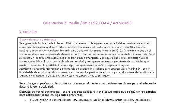 Orientación 2 medio-Unidad 2-OA4-Actividad 3 Orientación 2 medio-Unidad 2-OA4-Actividad 3