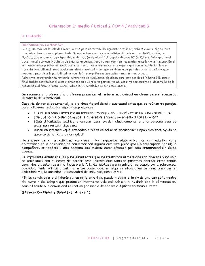 Orientación 2 medio-Unidad 2-OA4-Actividad 3 Orientación 2 medio-Unidad 2-OA4-Actividad 3