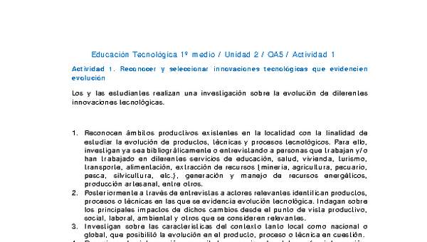 EduTec 1 medio-Unidad 2-OA5-Actividad 1 EduTec 1 medio-Unidad 2-OA5-Actividad 1