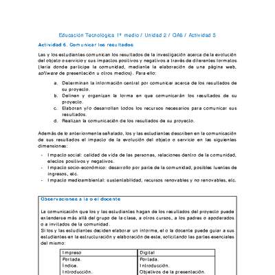 EduTec 1 medio-Unidad 2-OA6-Actividad 5 EduTec 1 medio-Unidad 2-OA6-Actividad 5