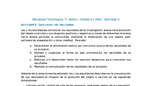 EduTec 1 medio-Unidad 2-OA6-Actividad 5 EduTec 1 medio-Unidad 2-OA6-Actividad 5