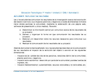 EduTec 1 medio-Unidad 2-OA6-Actividad 5 EduTec 1 medio-Unidad 2-OA6-Actividad 5
