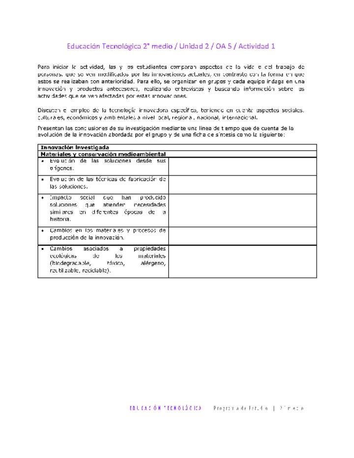 EduTec 2 medio-Unidad 2-OA5-Actividad 1 EduTec 2 medio-Unidad 2-OA5-Actividad 1