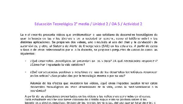 EduTec 2 medio-Unidad 2-OA5-Actividad 2 EduTec 2 medio-Unidad 2-OA5-Actividad 2