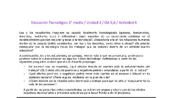 EduTec 2 medio-Unidad 2-OA5;6-Actividad 4 EduTec 2 medio-Unidad 2-OA5;6-Actividad 4