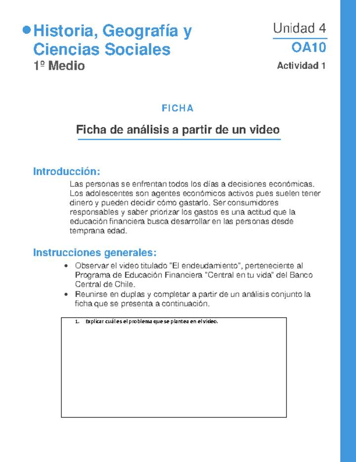 Ficha de análisis a partir de un video Ficha de análisis a partir de un video