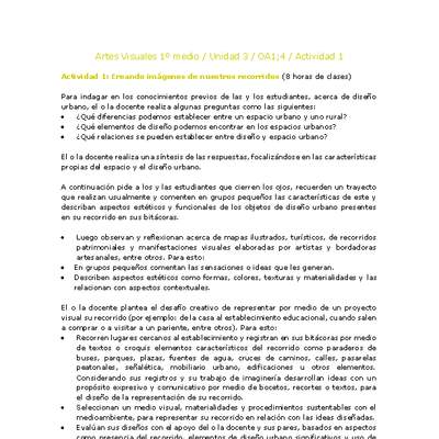 Artes Visuales 1 medio-Unidad 3-OA1;4-Actividad 1 Artes Visuales 1 medio-Unidad 3-OA1;4-Actividad 1