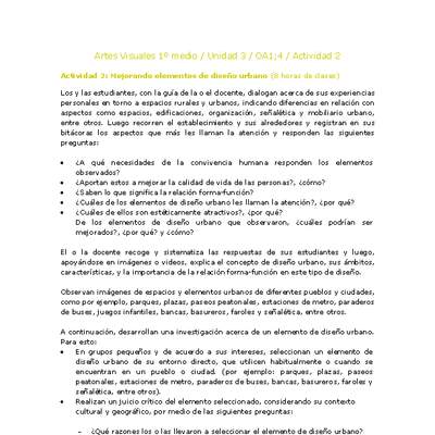 Artes Visuales 1 medio-Unidad 3-OA1;4-Actividad 2 Artes Visuales 1 medio-Unidad 3-OA1;4-Actividad 2