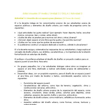 Artes Visuales 1 medio-Unidad 3-OA1;4-Actividad 3 Artes Visuales 1 medio-Unidad 3-OA1;4-Actividad 3