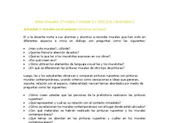 Artes Visuales 1 medio-Unidad 3-OA2;5;6-Actividad 1 Artes Visuales 1 medio-Unidad 3-OA2;5;6-Actividad 1
