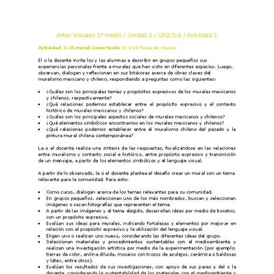 Artes Visuales 1 medio-Unidad 3-OA2;5;6-Actividad 2 Artes Visuales 1 medio-Unidad 3-OA2;5;6-Actividad 2