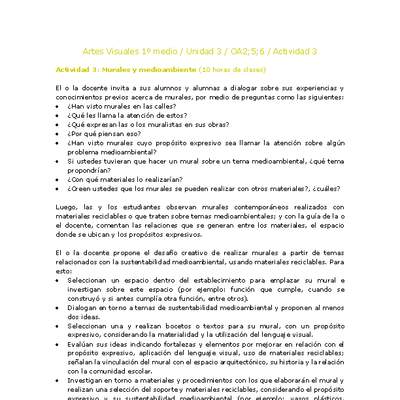 Artes Visuales 1 medio-Unidad 3-OA2;5;6-Actividad 3 Artes Visuales 1 medio-Unidad 3-OA2;5;6-Actividad 3