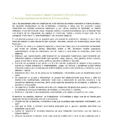 Artes Visuales 2 medio-Unidad 3-OA3;5-Actividad 1 Artes Visuales 2 medio-Unidad 3-OA3;5-Actividad 1