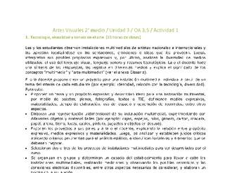 Artes Visuales 2 medio-Unidad 3-OA3;5-Actividad 1 Artes Visuales 2 medio-Unidad 3-OA3;5-Actividad 1